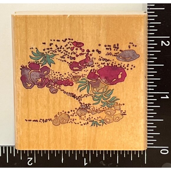 Posh Impressions 550-F12 Rocky Road wood mounted Rubber Stamp by Dee Gruenig - Picture 1 of 4